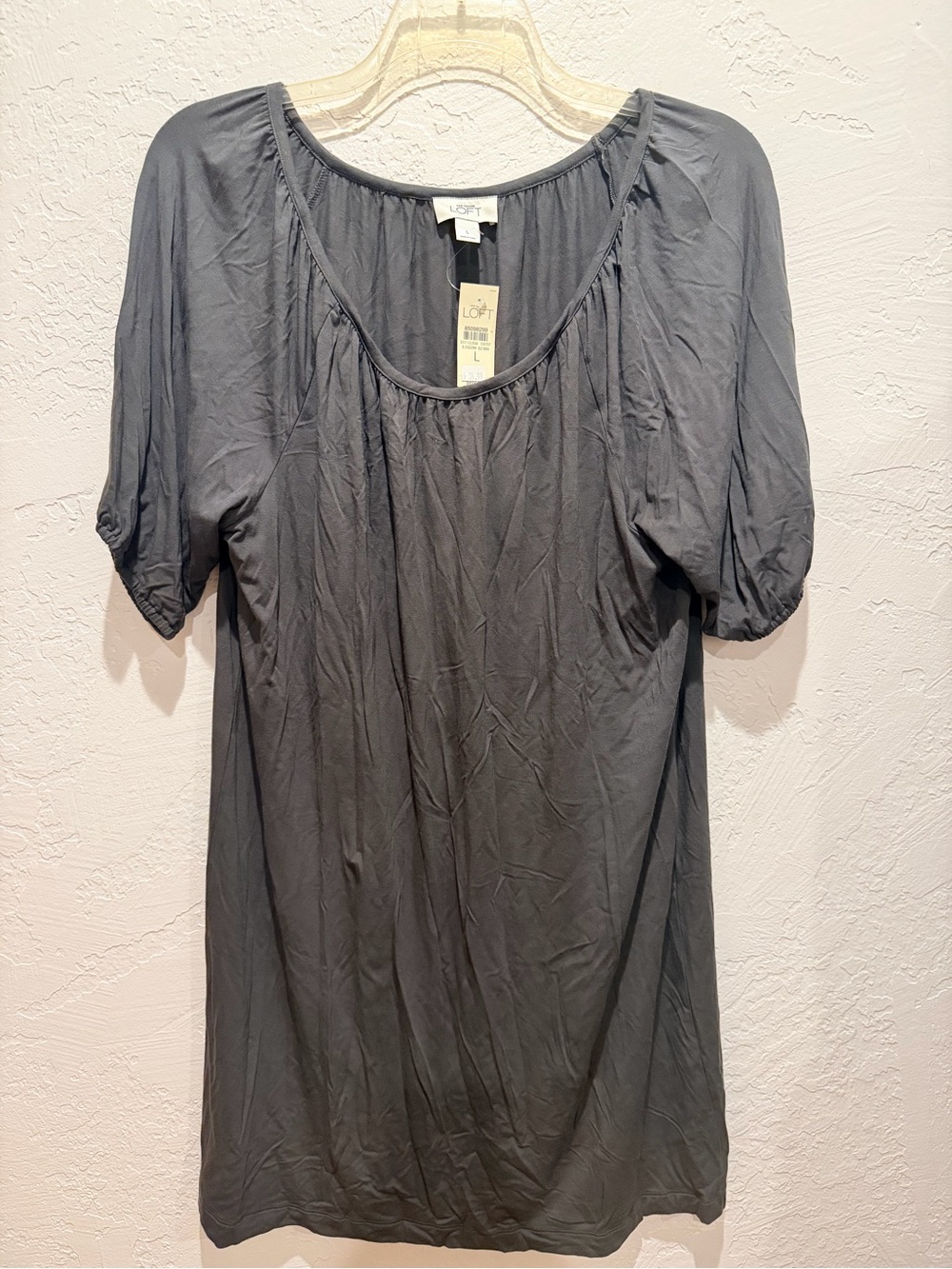 LOFT Gray Scoop Neck Women's Shirt Dress